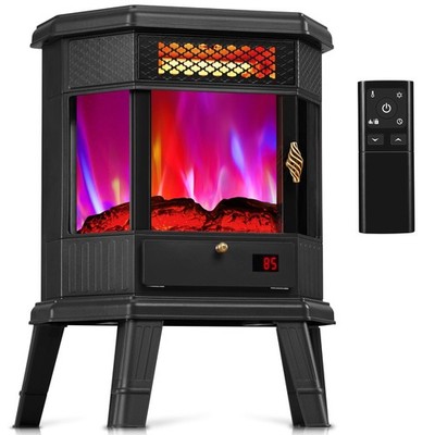 Electric Fireplace Heater 22 in Freestanding Fireplace Stove Infrared Quartz ...
