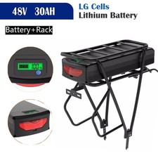 48V 30Ah Rear Rack E-bike Battery Li-ion Pack For 0~2000W Electric Bike Motor