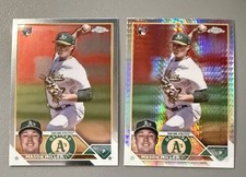 Mason Miller 2023 Topps Chrome Update Prism Refractor #USC-39 + Base Rookie Card. rookie card picture