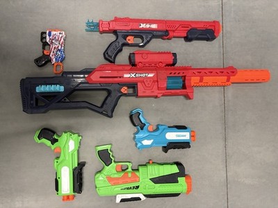 X-Shot Foam Dart Blaster Lot of 6 Longshot Sniper Sentry Revolution Toy Guns