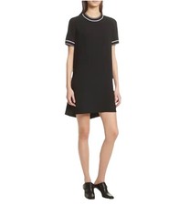 RAG & BONE Black And White Trim Dress TATCH CREW NECK SHORT SLEEVE Sz M Medium
