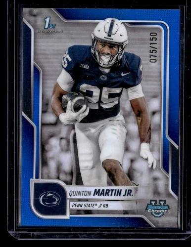 2025 Bowman Chrome University Football Blue Refractor Quinton Martin Jr. #167