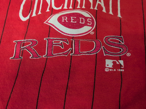 Vintage Front Row by Salem Sportswear Pinstripe Button Jersey Cincinnati Reds L - Picture 13 of 15