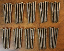 50 Piece 3/8" x 5" Long Hex Head Lag Bolts Plain Steel Wood Coach Screws