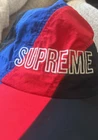 Chapeau nylon à rayures diagonales Supreme   Rouge
