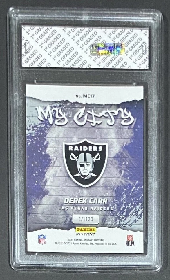 2021 PANINI INSTANT DEREK CARR 1ST GRADED 10 MY CITY LAS VEGAS RAIDERS #MC17 SP - Image 2 of 2