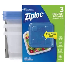 Clear Plastic Food Storage Container Set - 3 Pack