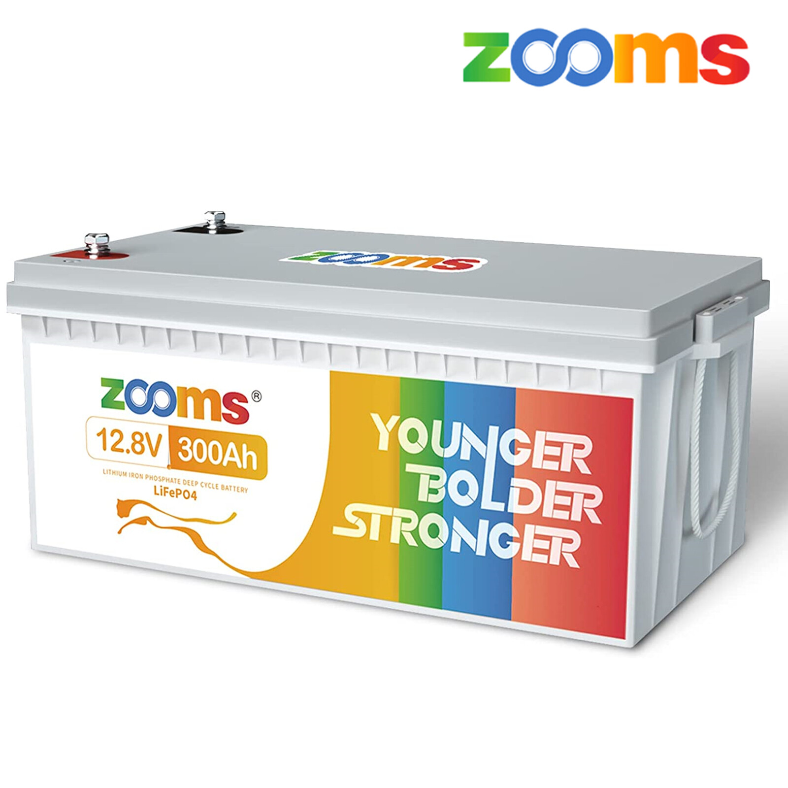 Zooms 12V 300Ah Lithium Battery Deep Cycle LiFePO4 for RV Solar Off