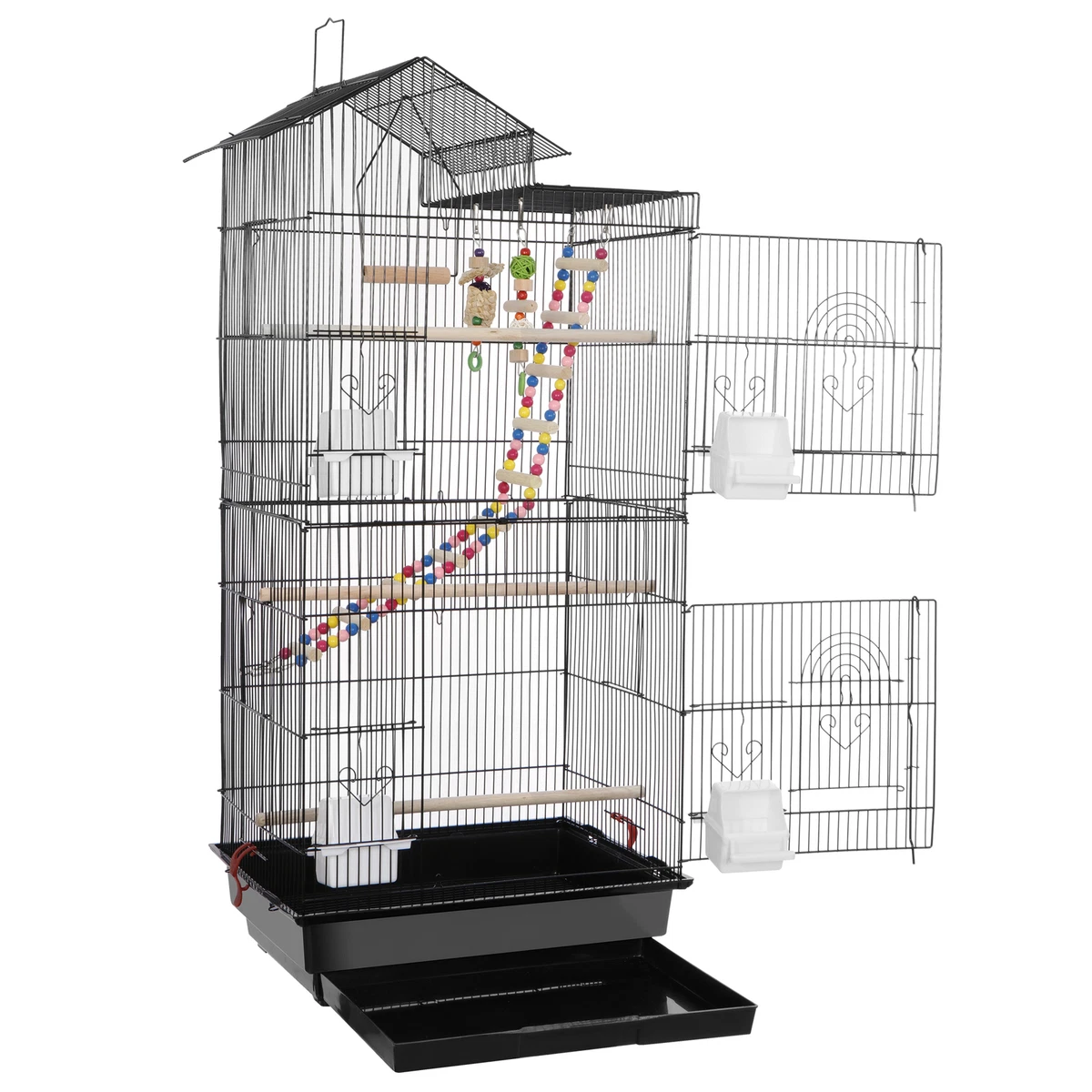 39 Metal Bird Cage Parrot Cockatiel House Birdcage with Perches