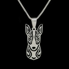 BULL TERRIER NECKLACE 16" Box Chain Stainless Steel Pendant NEW Spuds Dog Charm
