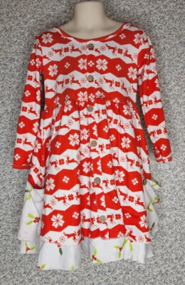 Toddler Christmas Holiday Reindeer Snowflake Holly Dress Red White & Green 4T-5T | eBay Toddler Christmas Holiday Reindeer Snowflake Holly Dress Red White & Green 4T-5T | eBay