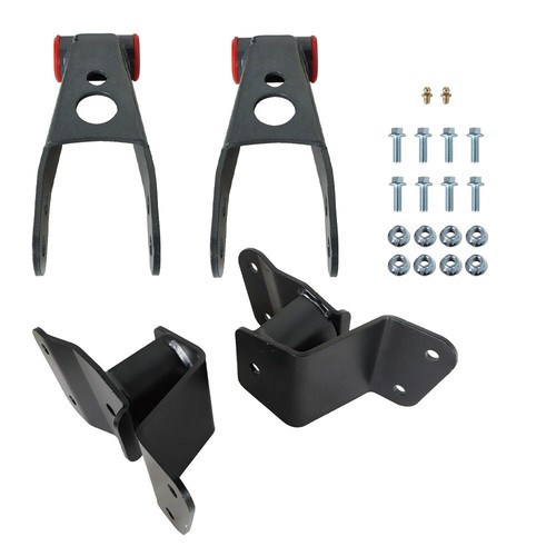 New 4" Lowering Parts Drop Shackles & Hangers Kit For 1988-98 Chevy GMC C1500 - Picture 9 of 9