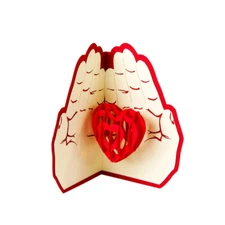 TOYANDONA 3D Love Heart PopUp Card for Xmas, Anniversary, Wedding