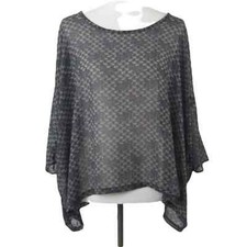 Audrey 3+1 Navy Zebra Print Sheer Shark Bite Top