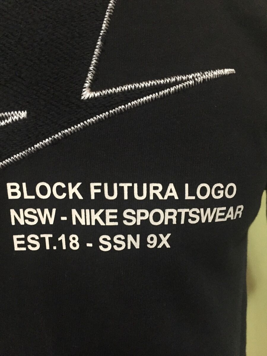 NIKE Futura Block ロゴTシャツ 海外規格 Nike Block Futura Logo Men's Black T Shirt Size XS NSW Nike