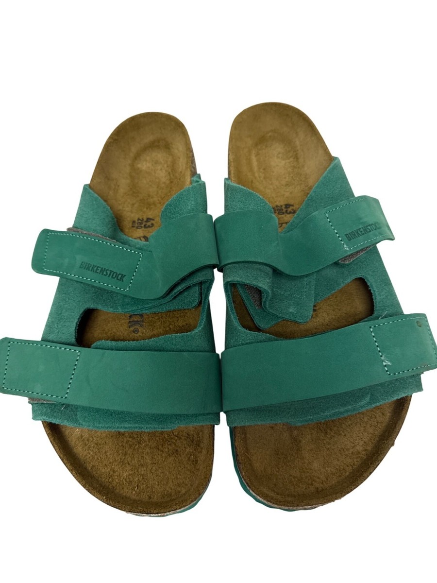 Birkenstock Men\'s Sandals UJI Green Leather Suede Nubuck Adjustable Sporty 9 Birkenstock Uji Slide Sandal (Men) - Thyme Suede/Thyme  main image 4