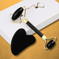 Jade Roller for Face and Gua Sha Facial Tools to Reduce Puffiness and