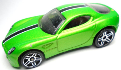 2016 HOT WHEELS ALFA ROMEO 8C COMPETIZIONE GREEN 1:64 DIECAST 2 1/2'' CAR W BLACK