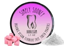 1.5oz BUBBLEGUM Vegan Organic Fluoride Free Mineral Tooth Powder