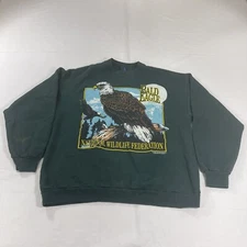 Vintage Sz M Sun Sweatshirt National Wildlife Federation Bald Eagle 90s NWF