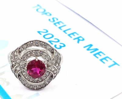 Sublime Natural Red Ruby Maanik Round Cut Unheated & Untreated Handmade Ring JND