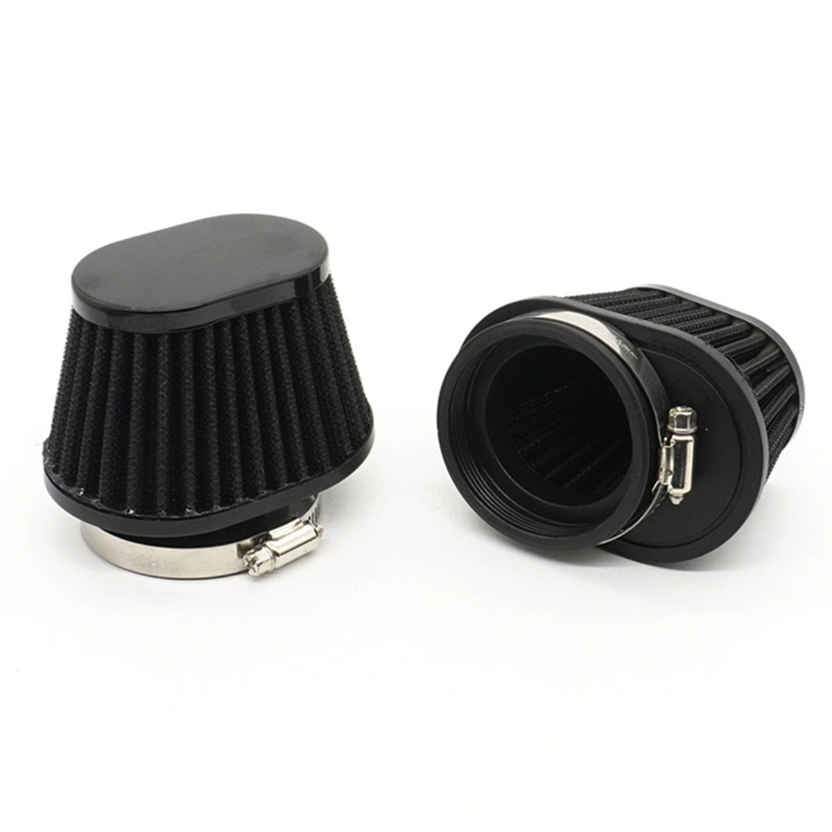 2Pcs Motorcycle Air Filter Kit Tapered Metal Carburetor Intake Cleaner