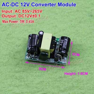 AC-DC Convertore Buck Di Precisione 5V 700mA 3.5W AC 220v A 5v DC Modulo Di Alimentazione Trasformatore Step-down 12V 400MA