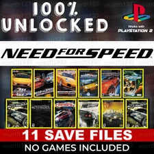 Need For Speed 100% Save Pack 8MB PS2 Memory Card Unlocked Complete 2024