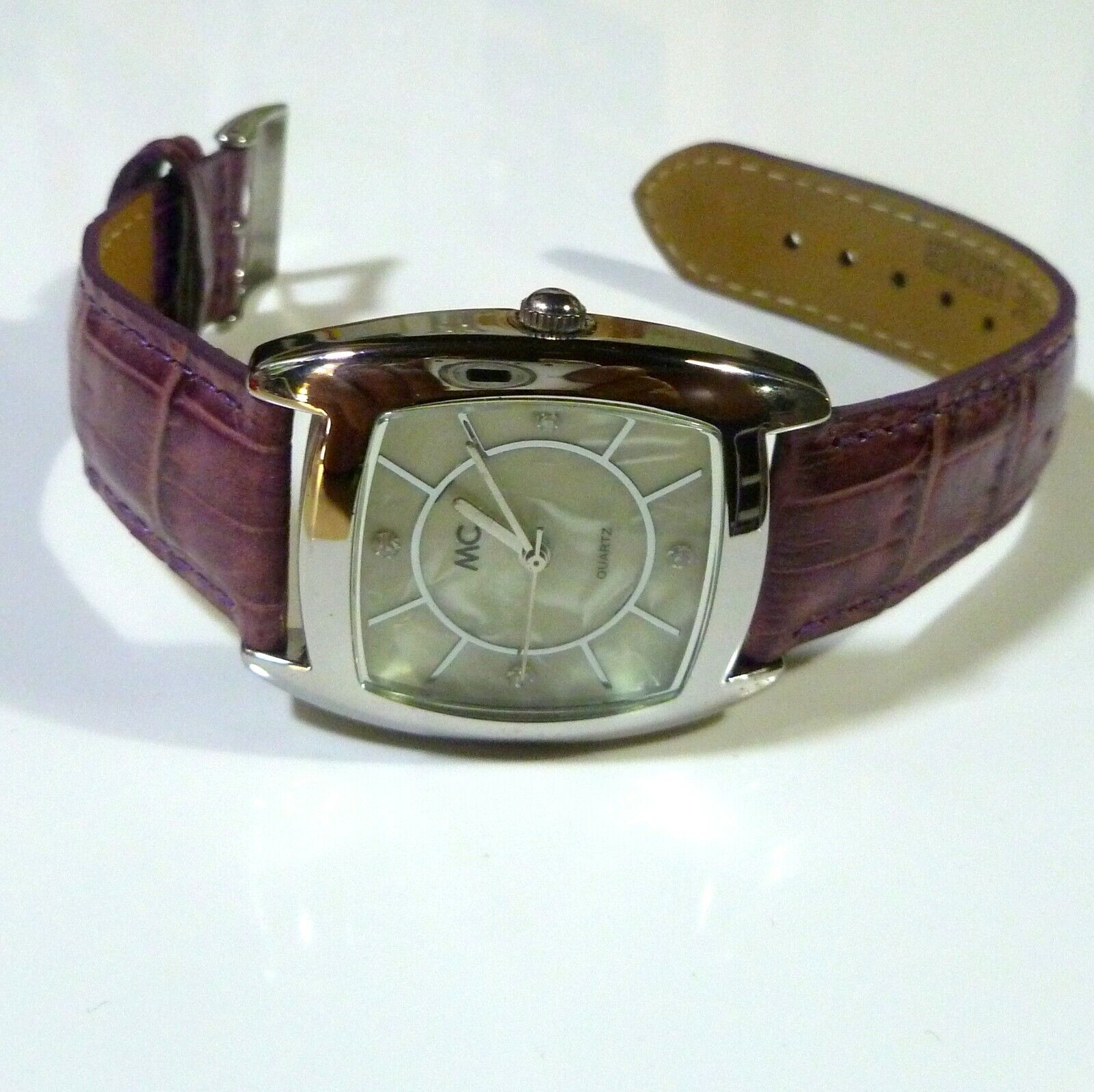 MC Montre Timetrend Mauve 50609 Bracelet en Cuir Quartz