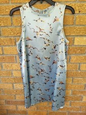 Kimchu Blue Urban Outfitters Satin Japanese Floral Mini Dress Size Small