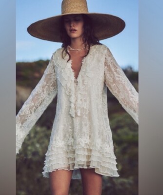 Alexis Inermix *Fairuza* white ivory embroidered lace ruffle mini dress XS | eBay Alexis Inermix *Fairuza* white ivory embroidered lace ruffle mini dress XS | eBay