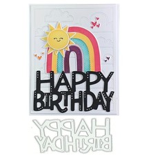 Happy Birthday Words Die-Cuts, Carbon Steel Metal Cutting Dies for DIY Scrapb...