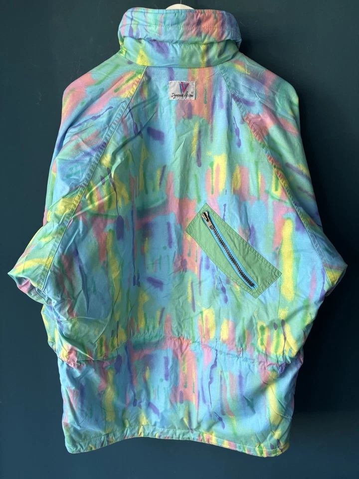 vintage women’s ski jacket, from 1980s early 1990s multi Colours Size size 12 - Image 4 of 4