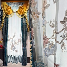 bronzing European flannel embroidery window cloth valance curtain tulle M1919