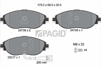 Bremsbelagsatz Scheibenbremse Pagid T2074N FüR VW Sharan 7N1 7N2 CC B7 358 ROC 7