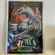 Metallica Replica Poster Van Andel Arena Grand Rapids Michigan March 13 Dragon