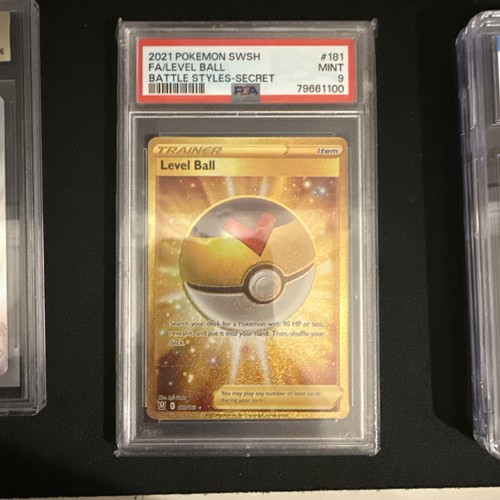 Pokemon Card Level Ball 181/163 Gold Secret Rare from Battle Styles - PSA 9 - Picture 1 of 2