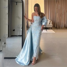 Party Dresses Satin Wedding Dresses for Parties Bow Tie Mermaid Prom Dress