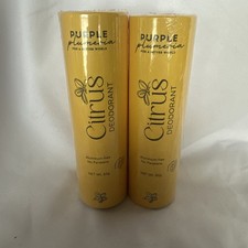 Purple plumeria deodorant CITRUS Plastic Free Set Of 2 - 82g Each - NEW