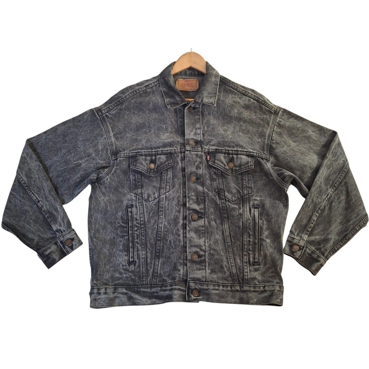 Vintage Levi’s acid black boa jacket levis acid wash jacket products for sale | eBay