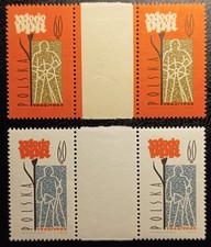 POLSKA Fi 1144-1148 międzypola **/* 1962 Rocznica PRL