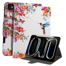 360 Rotating Case for iPad Pro 11 Inch 2024 with Pencil Holder, Animal Print
