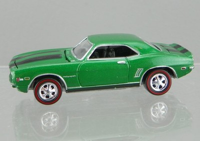 Johnny Lightning 1999 Diecast 1/64 Green 1969 Chevy Camaro Z28 RS Redline Wheels