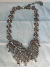 Betsey Johnson Silver & Pink Multi Tone Rhinestone Necklace