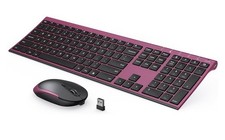 Wireless Keyboard Mouse Combo Rechargeable 2.4GHz Quiet Full-Size USB