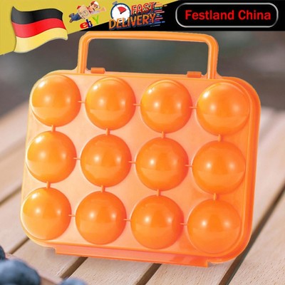 12 Grid Egg Storage Tray Portable Outdoor Plastic with Handle for Camping Picnic