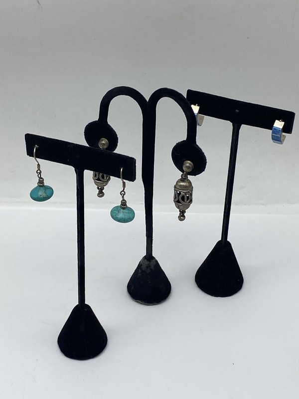 Sterling Silver Earring Bundle 3 Pair 19.2g