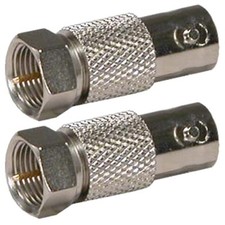 2 Pcs BNC Female to F Type Male Coax Coaxial Cable Connector Adapter Converter