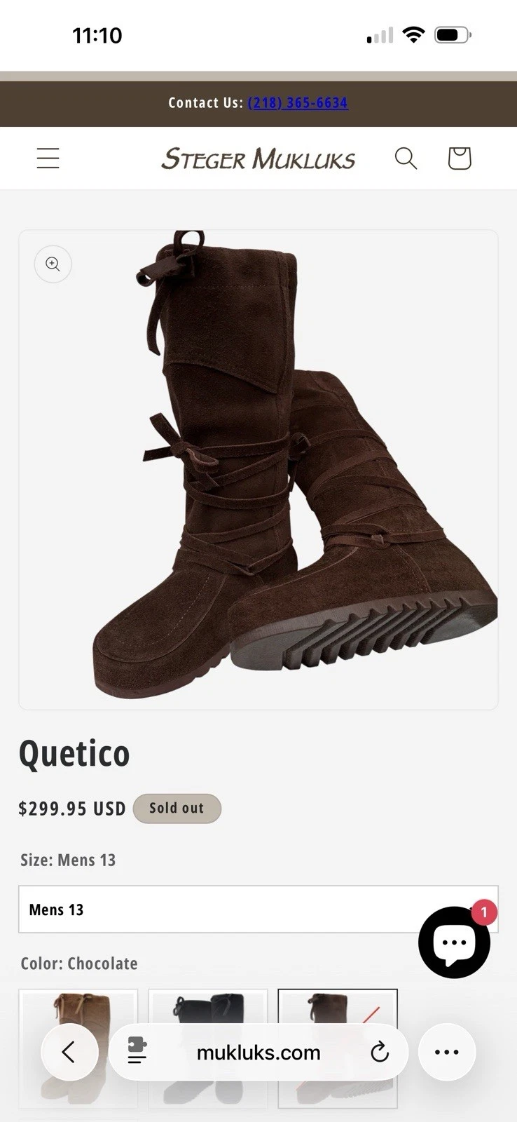 Steiger Mukluks Quetico Chocolate 13 (New In Box)