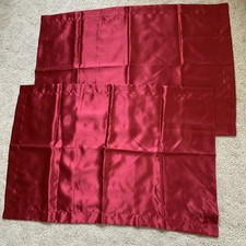 Dark Red Satin Pillow Shams silky pillowcases luxurious